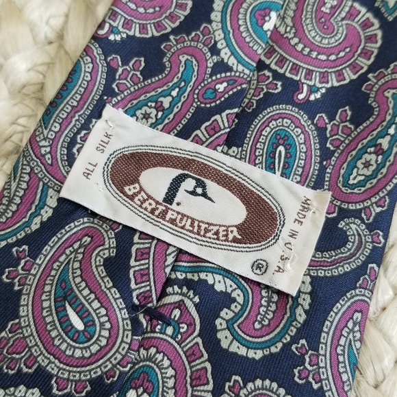 VTG Bert Pulitzer Silk Necktie - Picture 5 of 5